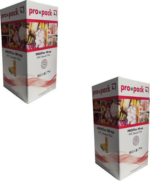 Wrap Şeffaf Mutfak Rulo Streç Film Folyo - 30 Cm. x 1000 Metre - 8 Mic-Gıdaya Uygun- 2 Paket