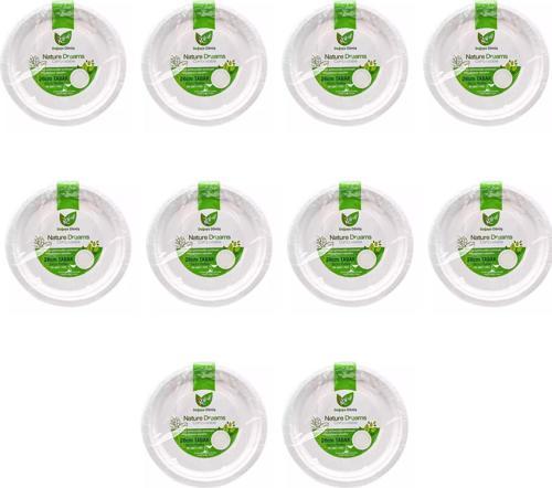 Nature Ekolojik Karton Kağıt Tek Kullanımlık Tabak - 26 Cm. - 50 Adetlik 10 Paket