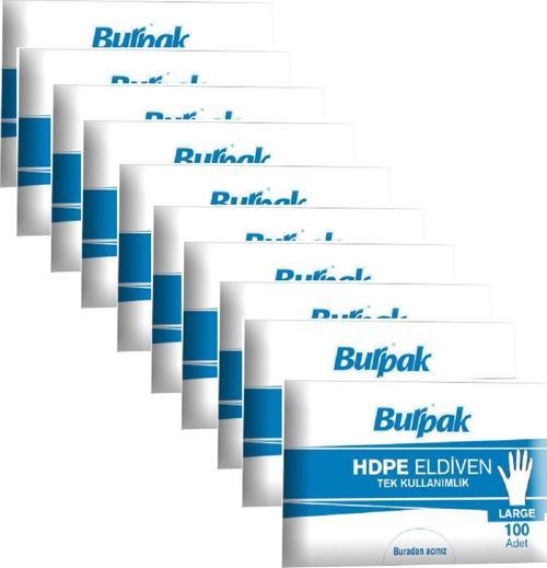 HDPE İş Temizlik Tek Kullanımlık Şeffaf Eldiven / Büyük Boy / 100 Adetlik 10 Paket