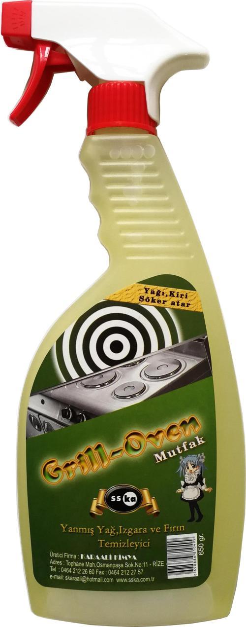 Sprey Mutfak Fırın ve Izgara Temizleyici / Yanmış Yağ Sökücü Çözücü / 650 Ml.