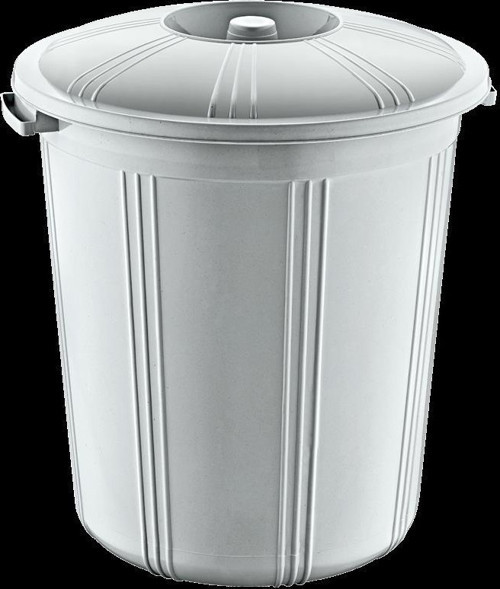 Plastik Fıçı Tip Kapaklı Yuvarlak Klasik Çöp Kovası Kutusu Konteyneri - 45-51-45 Cm. - 70 Litre
