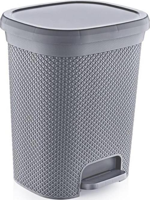 Diamond Elmas Pedallı Basmalı Çöp Kutusu Kovası - 6,5 Litre - Gri - 19x25x30 Cm. -1 Adet