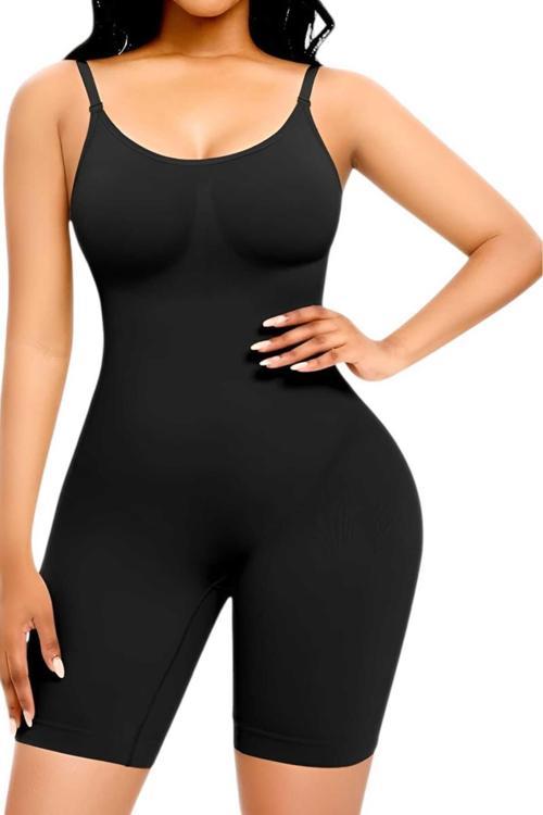 Kadın Dikişsiz İnce Askılı Toparlayıcı Tam Boy Korse Siyah 2XL-3XL