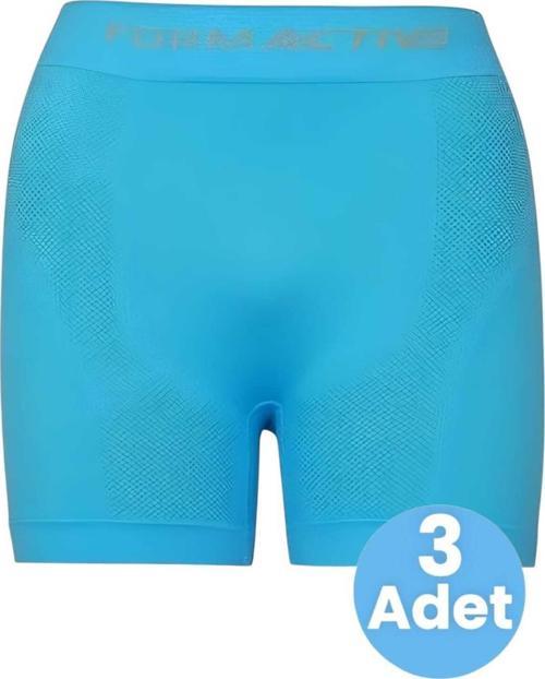 Erkek Dikişsiz/Seamless Nefes Alabilen Boxer 3 Adet Mavi L-XL