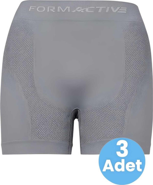 Erkek Dikişsiz/Seamless Nefes Alabilen Boxer 3 Adet Gri L-XL