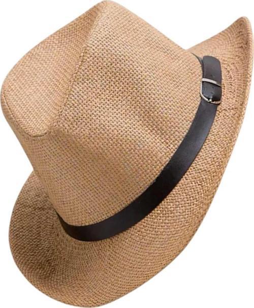 Unisex Tokalı Hasır Fötr Şapka Camel Standart