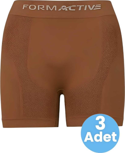 Erkek Dikişsiz/Seamless Nefes Alabilen Boxer 3 Adet Kahverengi L-XL