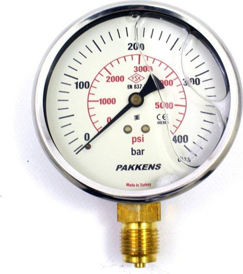 PAKKENS Kompresör Manometre 400 Bar 63 mm Gliserinli
