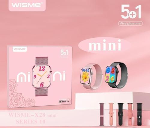 WİSME-X28 Mini Kadın Akıllı Saat 5 Kordonlu, Kablosuz Şarjlı, Şık Tasarım