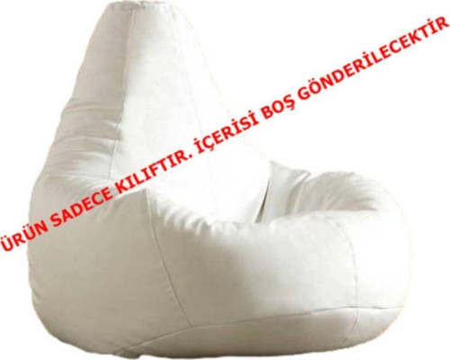 Suni Deri Armut Koltuk Kılıfı Beyaz ( Içi Boş Ürün )
