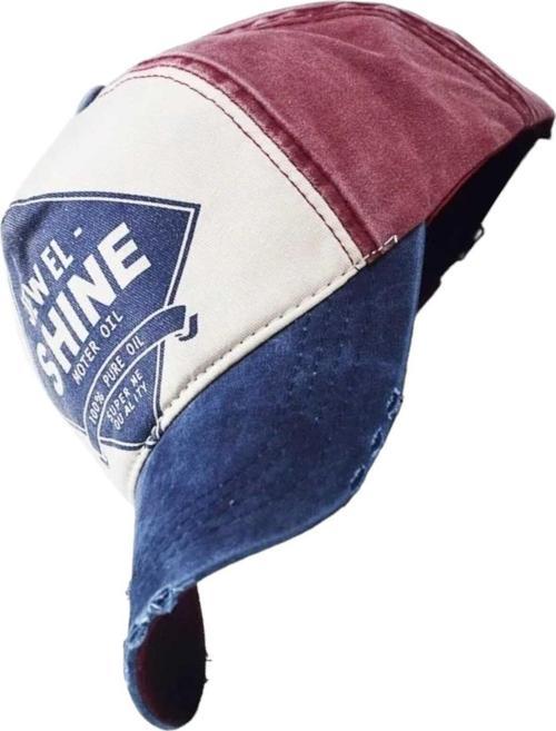 Unisex Eskitme Jewel Shine Ayarlanabilir Beyzbol Kep Şapka Baseball Şapka Lacivert - Kırmızı