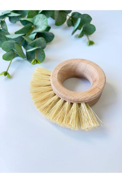 Doğal Ahşap Vegan Dekoratif Çok Amaçlı Bitkisel Temizlik Fırçası
