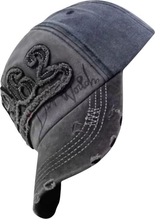 Unisex Pamuklu 1962 Eskitme Kep Şapka Füme - Lacivert Standart