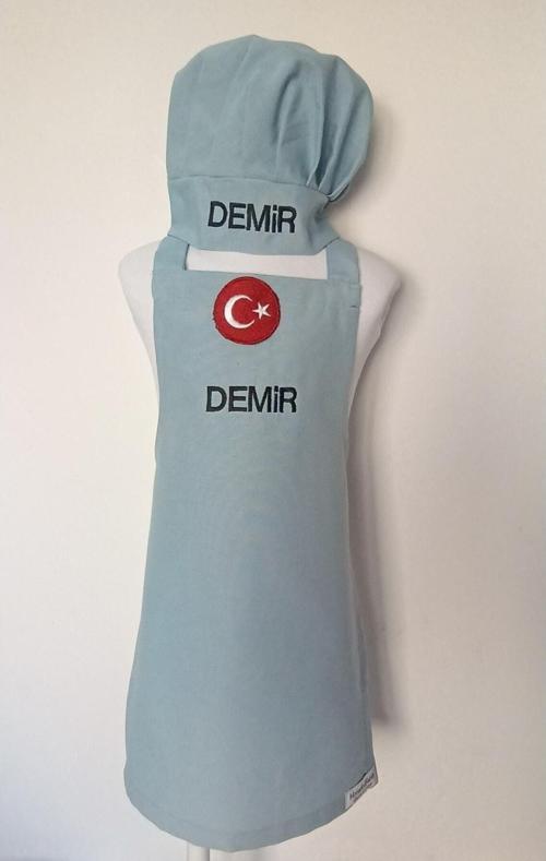 Çocuk Mutfak Ve Etkinlik Önlüğü Takım Armalı Nakışlı