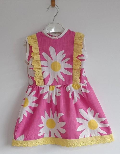 Yazlık Bebek-Çocuk Elbise Pembe