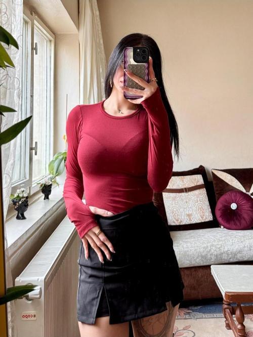 Parmak Detaylı Bluz Penye Yumuşak Kumaş