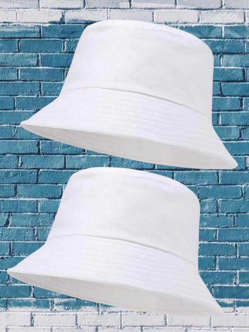 Unisex Uv Korumalı Pamuku Bucket Şapka Beyaz - Beyaz