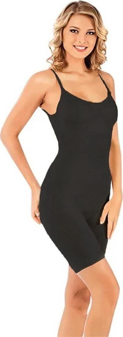 Kadın Ayar Askı Tam Boy Siyah Korsajlı Body Korse 9002