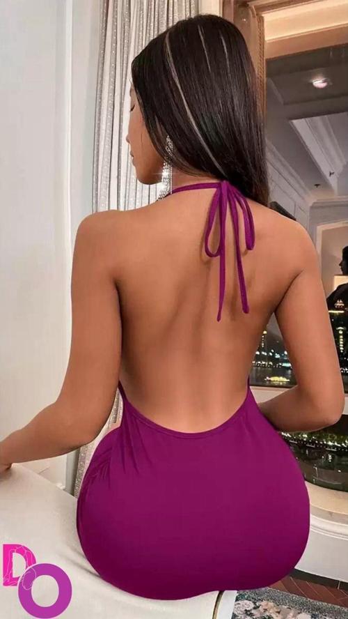 Evlenme Teklifi Aldıran Sırt Dekolteli Fuşya Rengi Mini Gece Elbisesi