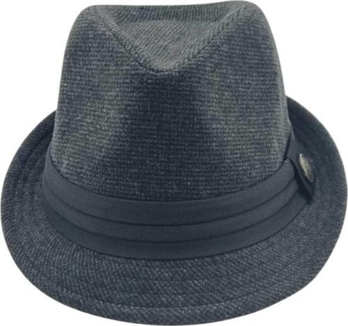 Kadın Lüks Trilby Desenli Kaşe Fötr Şapka Koyu Füme