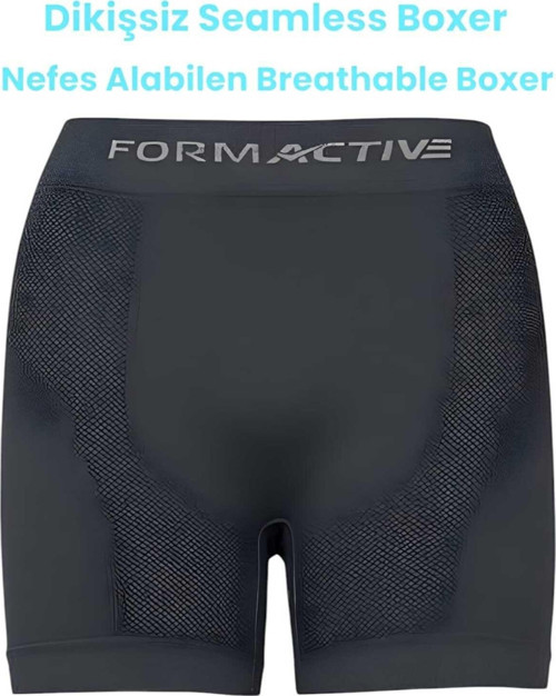 Erkek Dikişsiz/Seamless Nefes Alabilen Boxer 2'Li Set Beyaz - Füme M-L
