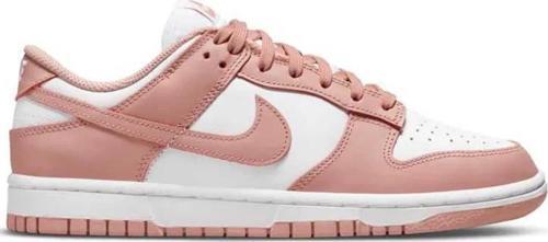 Dunk Low Leather Unisex Sneaker Hakiki Deri Beyaz Pembe Spor Ayakkabı