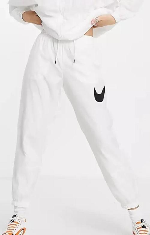 Sportswear Essential Mid Rise Loose Fit Women's Easy Woven Pants Kadın Büyük Beden Eşofman Altı Beyaz
