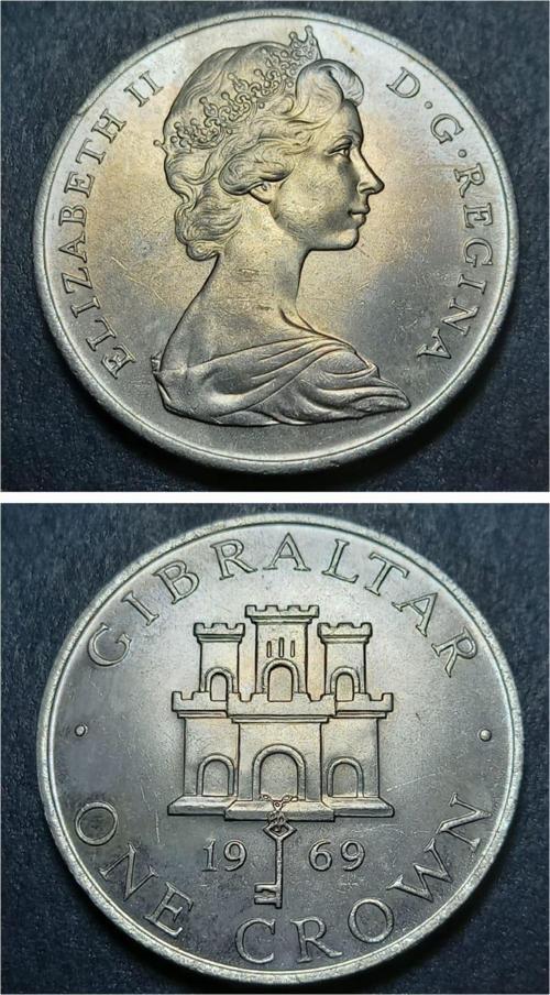39963680162461081a 1969 1 Kron Cebelitarık ÇİL eski yabancı madeni para
