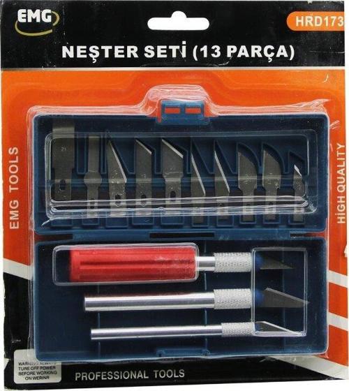 13 PCS  NEŞTER SETİ 13 FARKLI AÇI - ŞEKİLLİ UÇ   3 FARKLI KALINLIK - AĞIZLIKLI METAL SAP (2818)