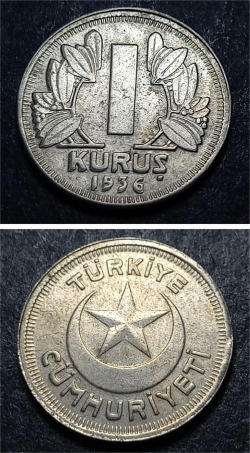 399636802278849157 1 Kuruş 1936 Çapaklı Tarih Nadir Çıkar CA/ÇİL madeni para