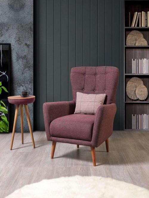 Retro Berjer Keten Bordo