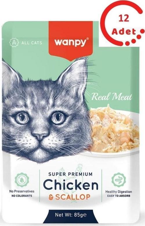 Pouch Tavuklu & Deniz Taraklı Yaş Kedi Maması  85 gr 12 Adet