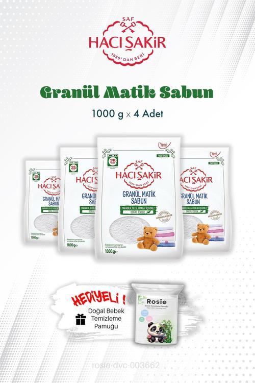 4 Adet 1000 gr Hacı Şakir Granül Matik Çamaşır Deterjanı ve ROSIE