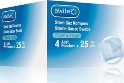 ALVITA GAZ KOMPRES STERIL 100LU