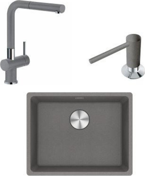 Marıs Mrg 210/110-52 Stone Grey Granit Eviye Actıve Plus Doccıa Armatür Comfort Sıvı Sabunl