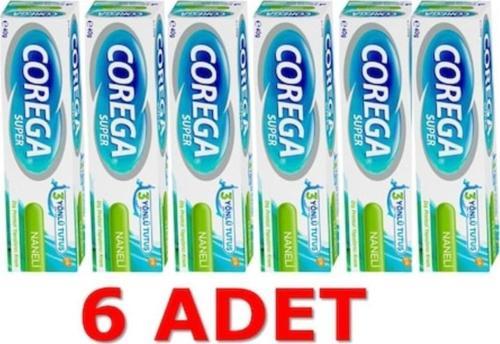 Super Diş Protez Yapıştırıcı Naneli Krem 40gr X 6adet