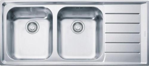 Neptun NEX 621-116 İnox 2 Gözlü Sağ Damlalıklı Paslanmaz Çelik Evye