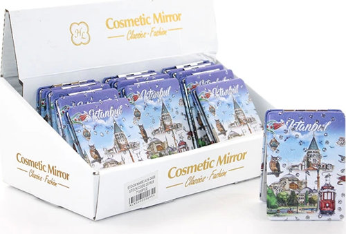 Taşlı İstanbul Tasarımı El Aynası İnce Alk2914