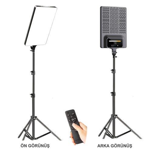 P300TS BiColor Fotoğrafçılık ve Stüdyo Aydınlatması 80 Watt LED Video Panel Sürekli Işık Tekli Set