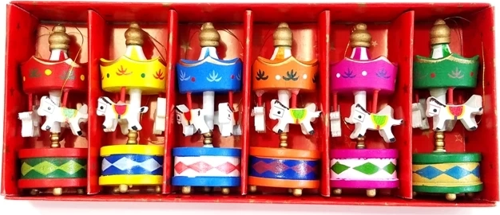 Mini Ahşap 6'lı Atli Karinca