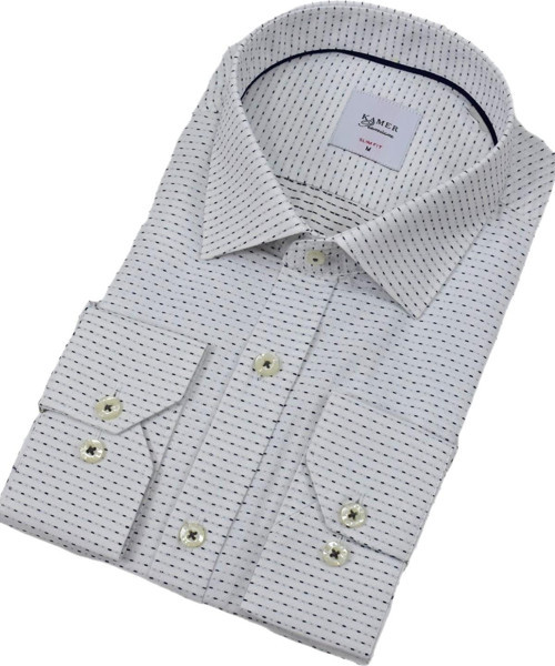Erkek Puantiyeli Slim Fitt Uzun Kol Gömlek 2403 BGL-ST04376