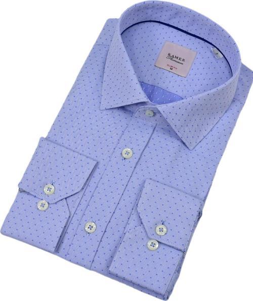Erkek Puantiyeli Slim Fitt Uzun Kol Gömlek 2382 BGL-ST04377