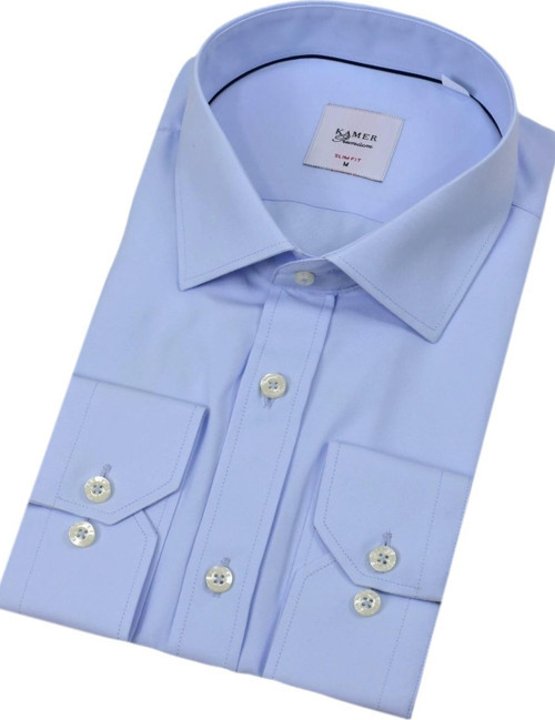 Erkek Slim Fitt Uzun Kol Kulplu Gömlek 2396 BGL-ST04379