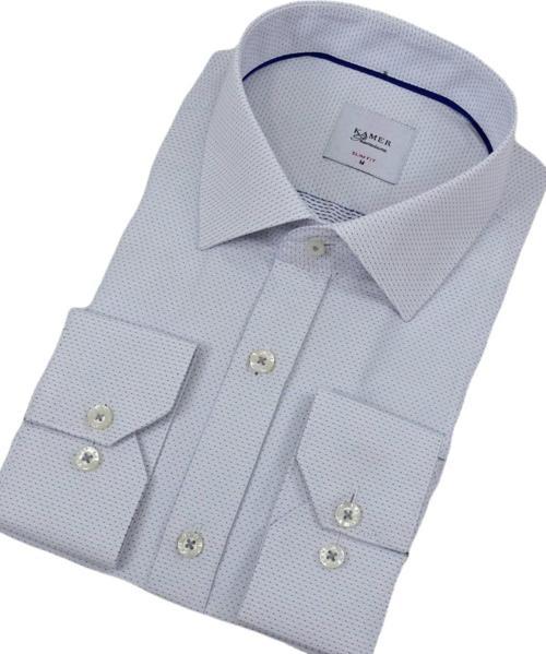Erkek Puantiyeli Slim Fitt Uzun Kol Gömlek 2402 BGL-ST04385