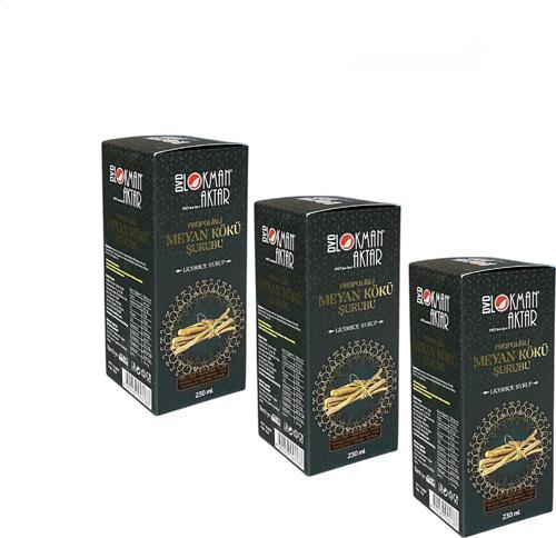 Propolisli Meyan Kökü Şurubu 230 ml, 3 Adet, DVD Lokman Aktar