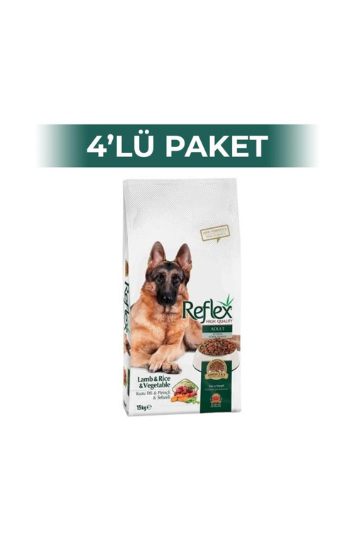 Kuzulu Etli ve Sebzeli Yetişkin Kuru Köpek Maması 3 kg 4 Adet