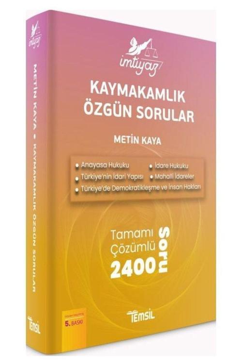 Temsil Yayınları Temsil Kaymakamlık Imtiyaz Özgün Sorular Soru Bankası Çözümlü 5. Baskı - Metin Kaya