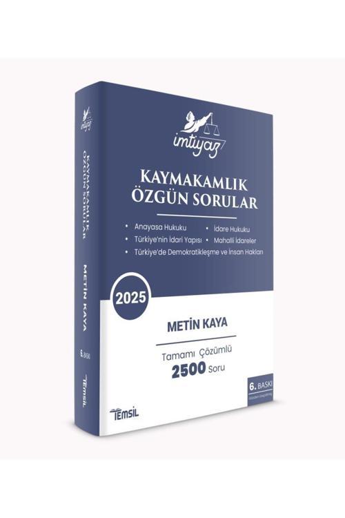 Temsil Kitap Temsil Kaymakamlık İmtiyaz Özgün Sorular Soru Bankası Çözümlü 6. Baskı - Metin Kaya Temsil Yayınları