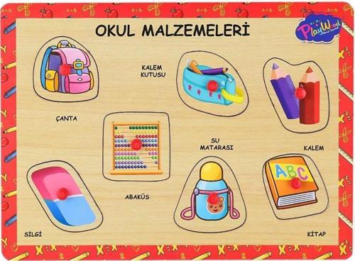 ONY-196-197 Ahşap Tutmalı Okul Malzemeleri -Onyıl Oyuncak