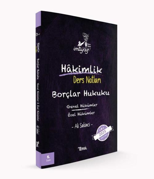 Temsil Kitap Imtiyaz Borçlar Hukuku Genel Hükümler- Özel Hükümler Hakimlik Ders Notları 2023